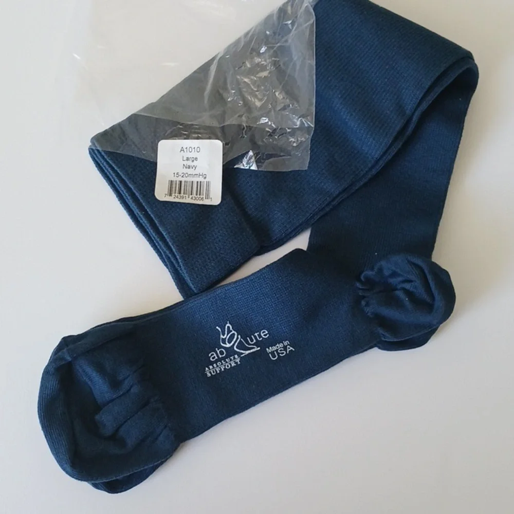 Absolute support Compression high Socks for men or women navy 15-20 mmHg Sz.L